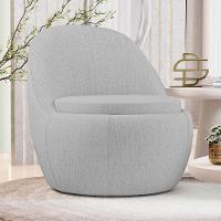 Kit 02 Poltronas Orgânicas Living Memphis Fixa Linho Cinza Claro - Desk Design - 2