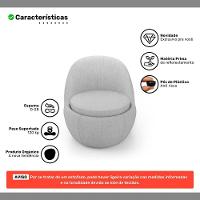 Kit 02 Poltronas Orgânicas Living Memphis Fixa Linho Cinza Claro - Desk Design - 3