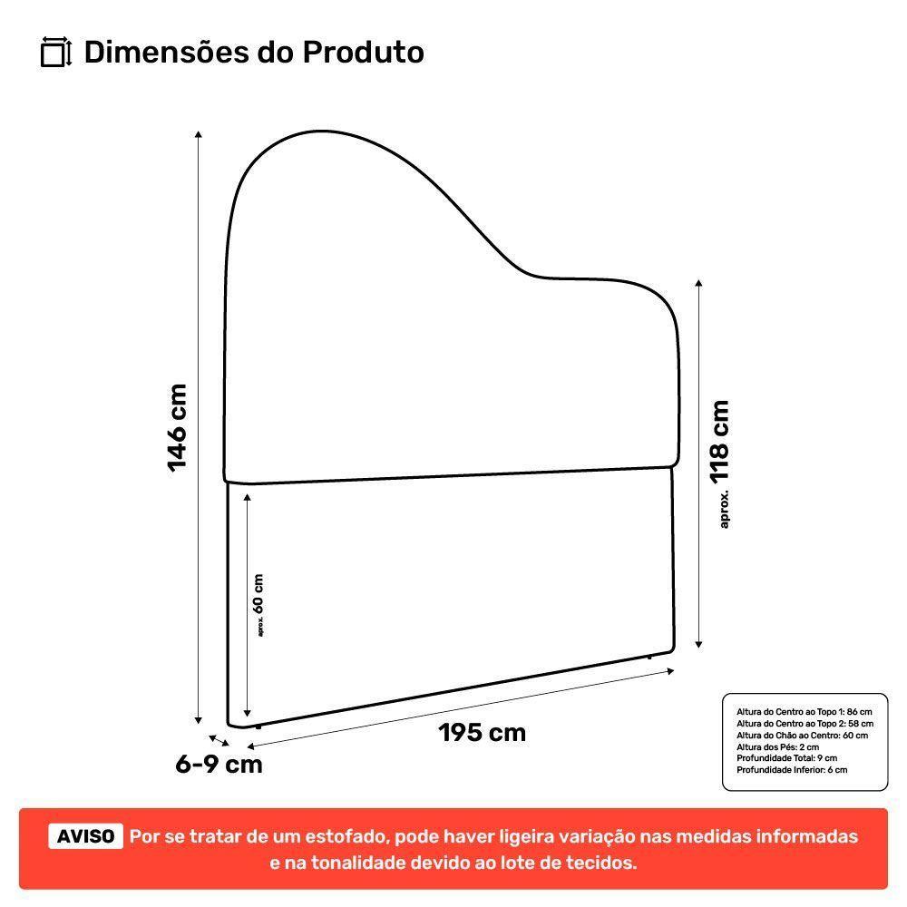 Cabeceira Orgânica Cama Box King Size Sea 195cm Com Frame Bouclé Off White - Desk Design - 4