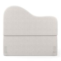 Cabeceira Orgânica Cama Box King Size Sea 195cm Com Frame Bouclé Off White - Desk Design - 5