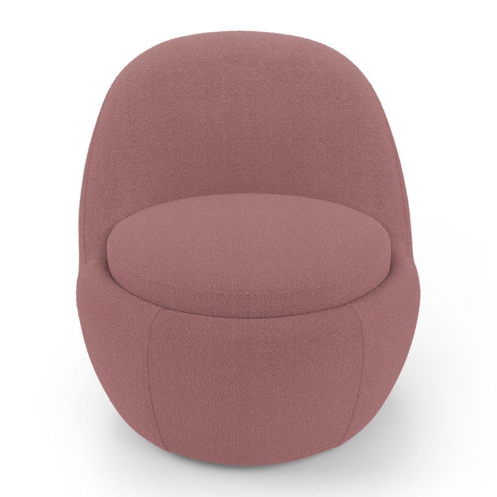 Poltrona Orgânica Living Memphis Fixa Bouclê Rosé - Desk Design - 6