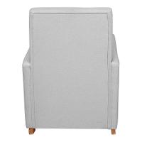 Poltrona De Amamentação E Descanso Anne Com Base Balanço E Puff Linho Cinza - Desk Design - 7