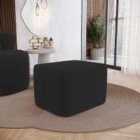 Kit 02 Puffs Decorativos Living Yumi Retangular 60cm Bouclê Preto - Desk Design - 8