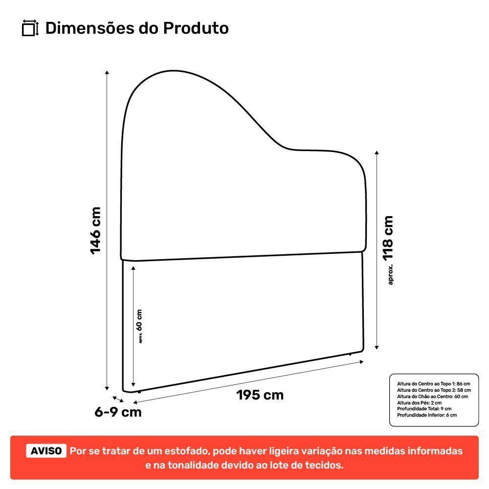 Cabeceira Orgânica Cama Box King Size Sea 195cm Com Frame Bouclé Cinza Claro - Desk Design - 4
