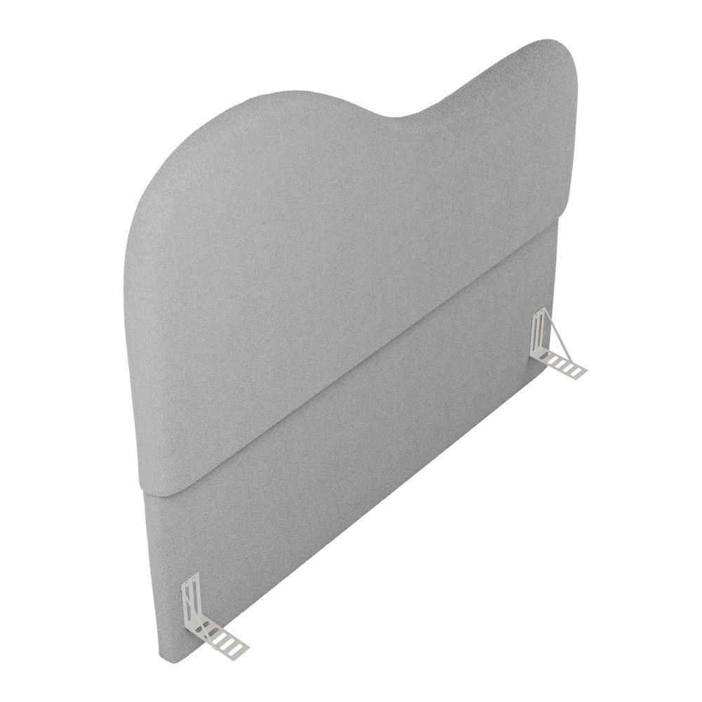 Cabeceira Orgânica Cama Box King Size Sea 195cm Com Frame Bouclé Cinza Claro - Desk Design - 7