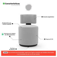 Kit 02 Puffs Decorativos Orgânicos Melis Veludo Cinza Claro Sintético Preto - Desk Design - 3