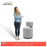 Kit 02 Puffs Decorativos Orgânicos Melis Veludo Cinza Claro Sintético Preto - Desk Design - 5