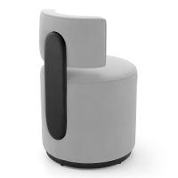 Kit 02 Puffs Decorativos Orgânicos Melis Veludo Cinza Claro Sintético Preto - Desk Design - 6