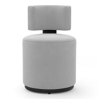 Kit 02 Puffs Decorativos Orgânicos Melis Veludo Cinza Claro Sintético Preto - Desk Design - 7