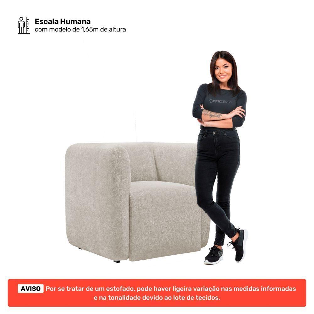 Kit 02 Poltronas Decorativas Living Maya Bouclé Bege - Desk Design - 5
