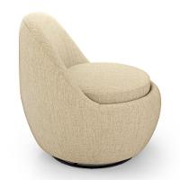 Kit 02 Poltronas Orgânicas Living Memphis Base Giratória Linho Bege - Desk Design - 5