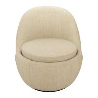 Kit 02 Poltronas Orgânicas Living Memphis Base Giratória Linho Bege - Desk Design - 6