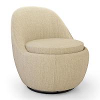 Kit 02 Poltronas Orgânicas Living Memphis Base Giratória Linho Bege - Desk Design - 7