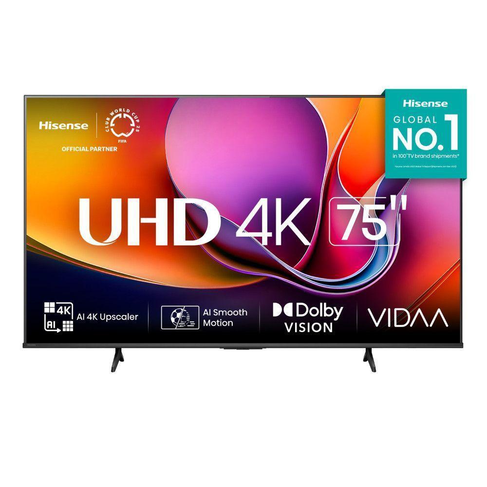 Smart TV Hisense Vidaa 75 4K AI Dolby Vision Wi-fi Bluetooth Preto - 1