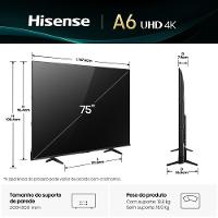 Smart TV Hisense Vidaa 75 4K AI Dolby Vision Wi-fi Bluetooth Preto - 3
