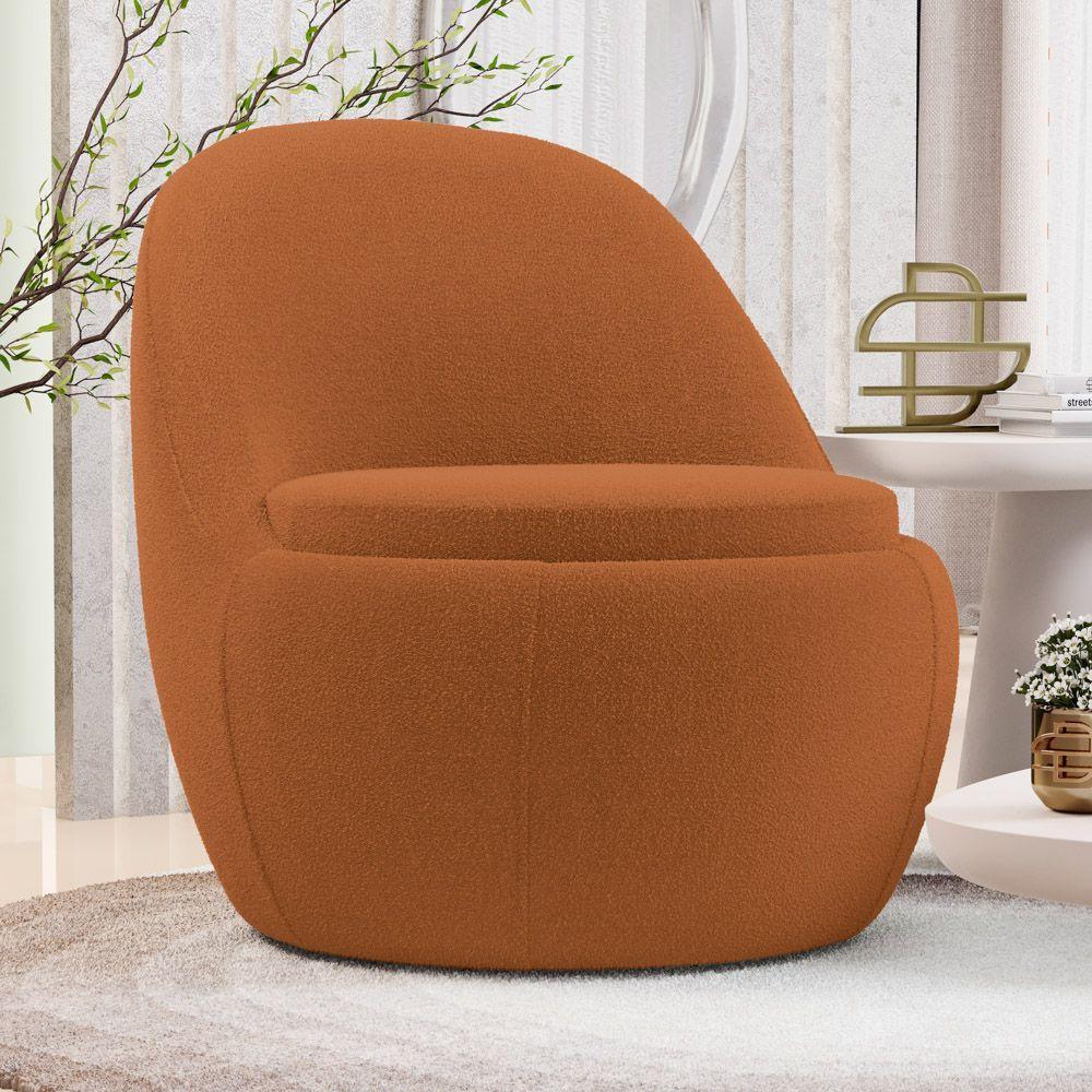 Kit 02 Poltronas Orgânicas Living Memphis Fixa Bouclê Terracota - Desk Design - 2