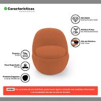 Kit 02 Poltronas Orgânicas Living Memphis Fixa Bouclê Terracota - Desk Design - 3