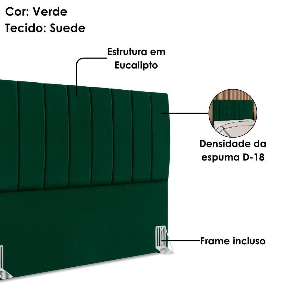 Cabeceira Queen 160 Cm Com Frame Dalia Suede Verde Artte Verde - 7