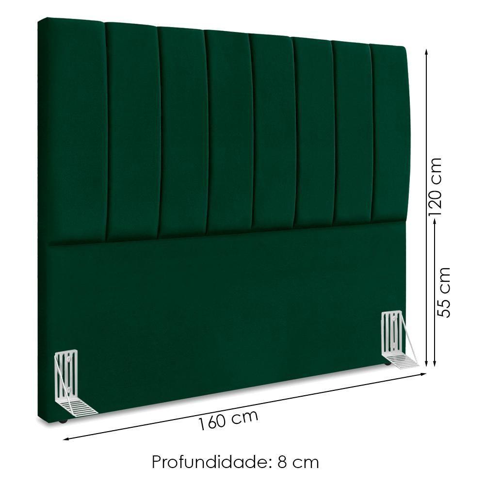 Cabeceira Queen 160 Cm Com Frame Dalia Suede Verde Artte Verde - 8