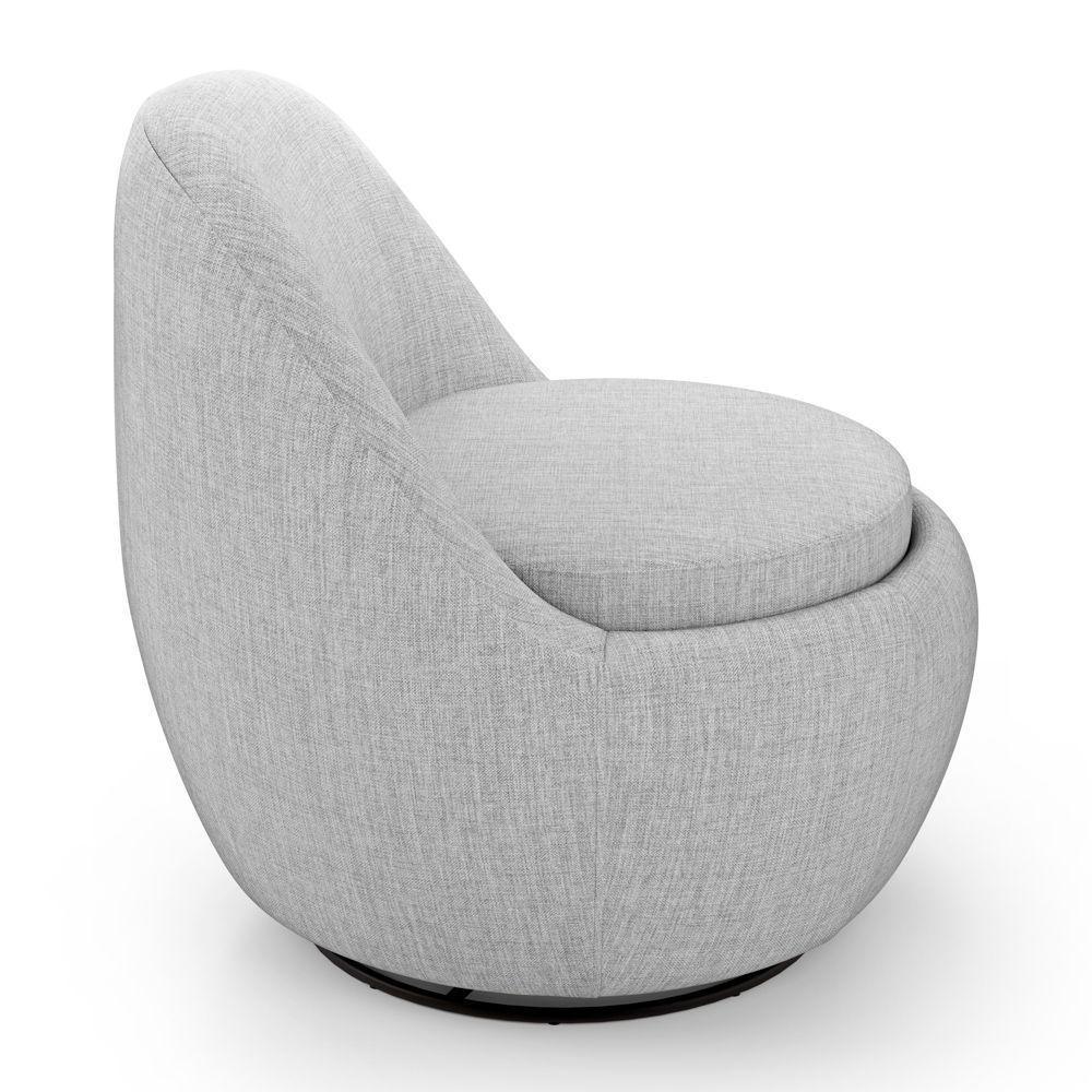 Kit 02 Poltronas Orgânicas Living Memphis Base Giratória Linho Cinza Claro - Desk Design - 5