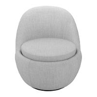 Kit 02 Poltronas Orgânicas Living Memphis Base Giratória Linho Cinza Claro - Desk Design - 6