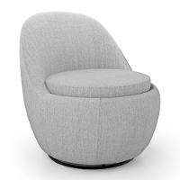 Kit 02 Poltronas Orgânicas Living Memphis Base Giratória Linho Cinza Claro - Desk Design - 7