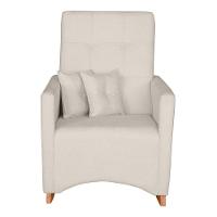 Poltrona De Amamentação E Descanso Anne Com Base Balanço E Puff Bouclé Off White - Desk Design - 3