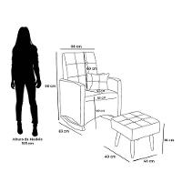 Poltrona De Amamentação E Descanso Anne Com Base Balanço E Puff Bouclé Off White - Desk Design