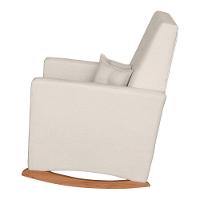 Poltrona De Amamentação E Descanso Anne Com Base Balanço E Puff Bouclé Off White - Desk Design - 6