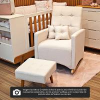 Poltrona De Amamentação E Descanso Anne Com Base Balanço E Puff Bouclé Off White - Desk Design - 8