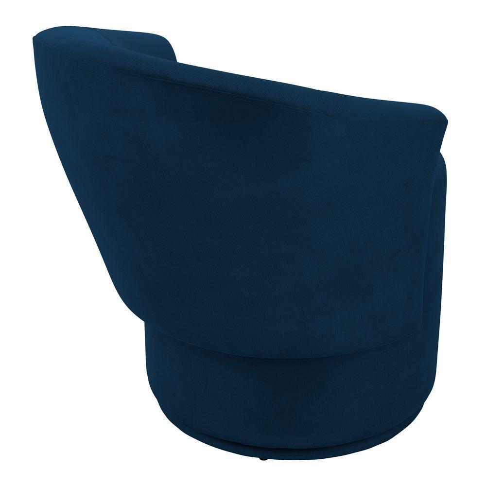 Poltrona Orgânica Living Mavi Fixa Veludo Azul Marinho - Desk Design - 6