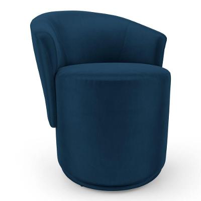Poltrona Orgânica Living Mavi Decorativa Veludo Azul Desk Design