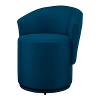 Poltrona Orgânica Living Mavi Fixa Veludo Azul Marinho - Desk Design - 8