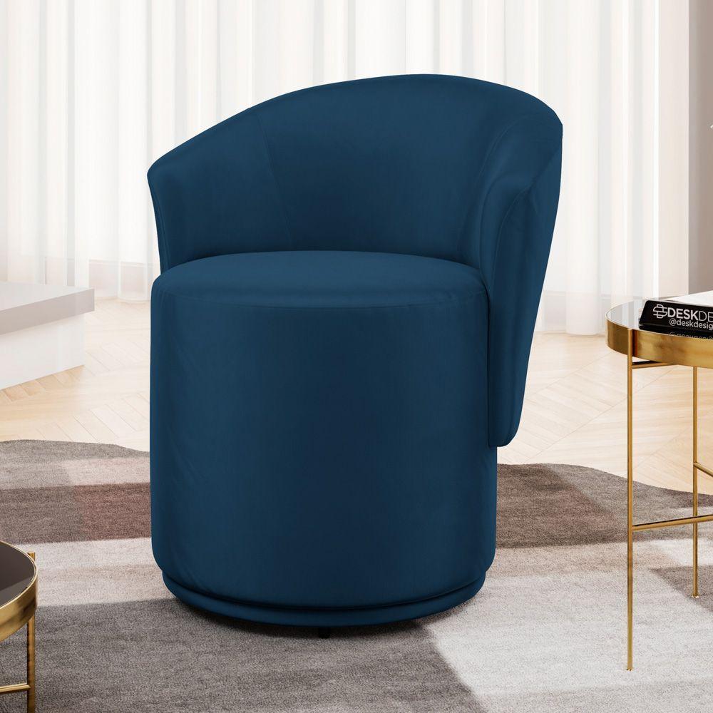 Kit 02 Poltronas Orgânicas Living Mavi Fixa Veludo Azul Marinho - Desk Design - 2