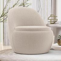 Kit 02 Poltronas Orgânicas Living Memphis Fixa Bouclê Bege - Desk Design - 2