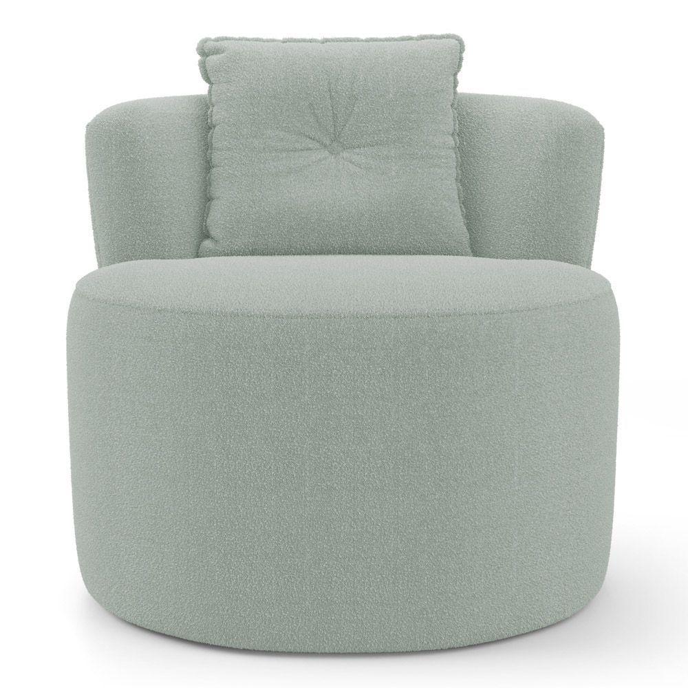 Poltrona Orgânica Living Bob Com 01 Almofada Bouclê Verde Menta - Desk Design - 6
