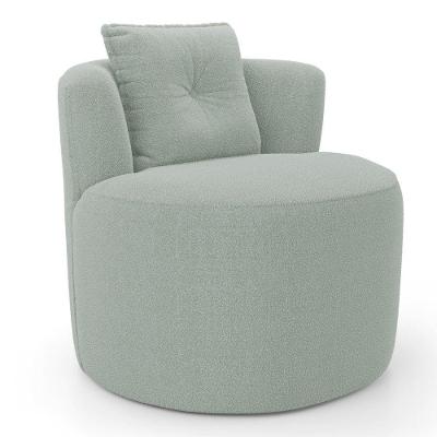 Poltrona Orgânica Living Bob Com Almofada Bouclê Verde Desk Design