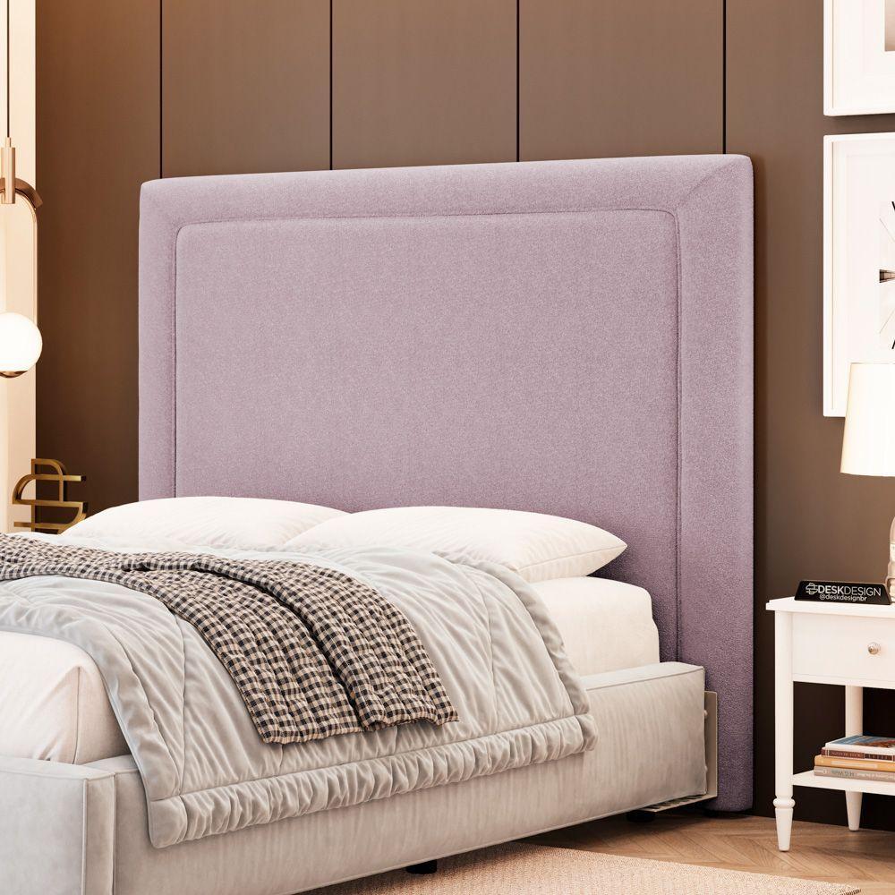 Cabeceira Cama Box King Size Alba 195cm Com Frame Bouclé Rosé - Desk Design - 2