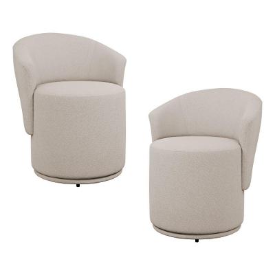Kit 2 Poltronas Orgânicas Mavi Decorativa Bouclê Bege Desk Design