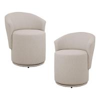 Kit 02 Poltronas Orgânicas Living Mavi Fixa Bouclê Bege - Desk Design - 1