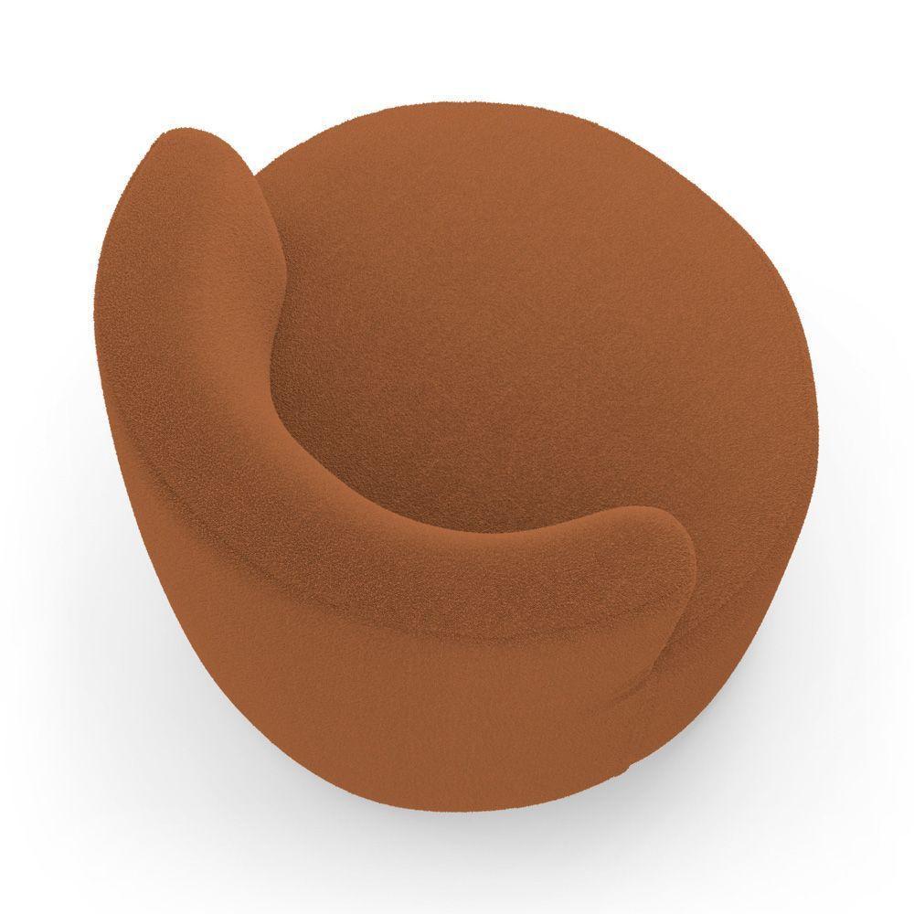 Kit 02 Poltronas Orgânicas Living Bob Com 01 Almofada Bouclê Terracota - Desk Design - 5