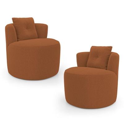 Kit 02 Poltronas Orgânicas Living Bob Com 01 Almofada Bouclê Terracota - Desk Design