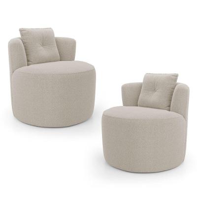 Kit 2 Poltronas Orgânicas Living Bob Com Almofada Bouclê Bege Desk Design