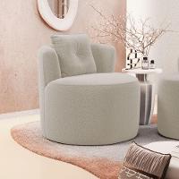 Kit 02 Poltronas Orgânicas Living Bob Com 01 Almofada Bouclê Bege - Desk Design - 8