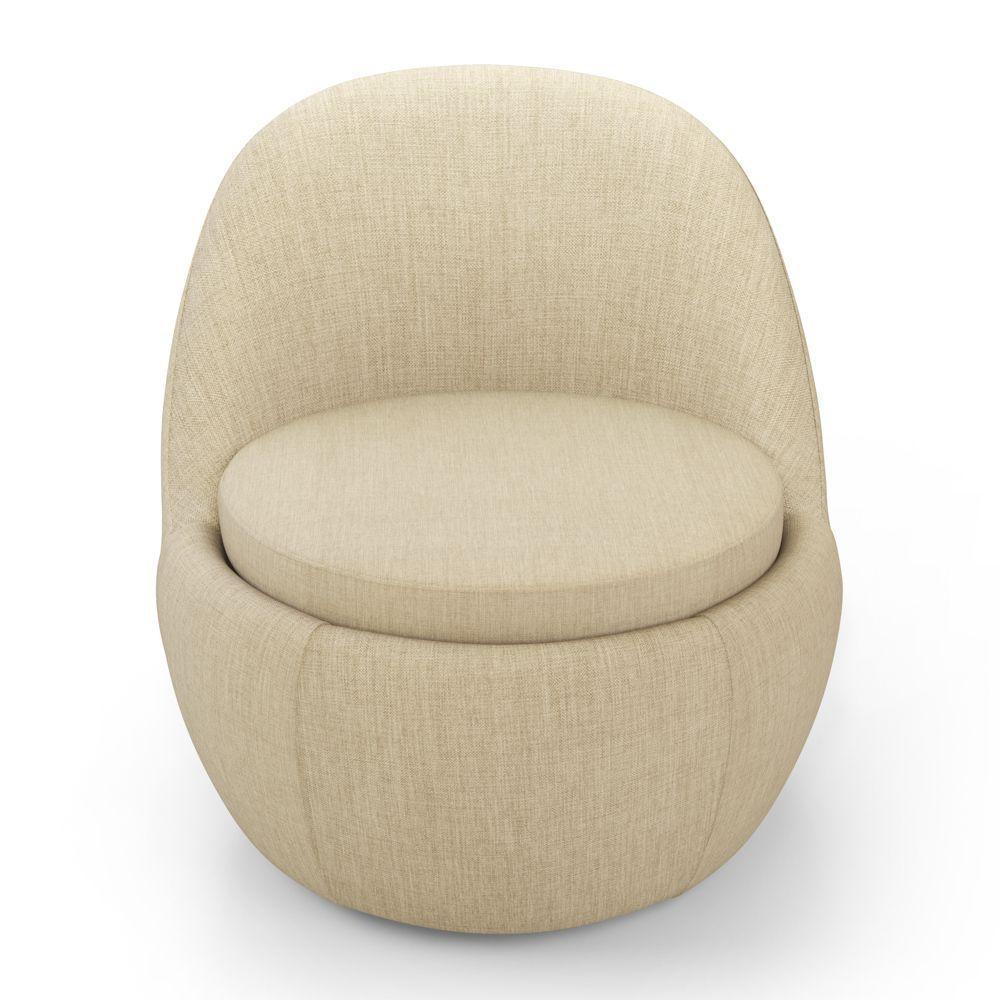 Kit 02 Poltronas Orgânicas Living Memphis Fixa Linho Bege - Desk Design - 6