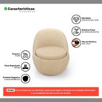 Kit 02 Poltronas Orgânicas Living Memphis Fixa Linho Bege - Desk Design - 3