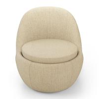 Kit 02 Poltronas Orgânicas Living Memphis Fixa Linho Bege - Desk Design - 6