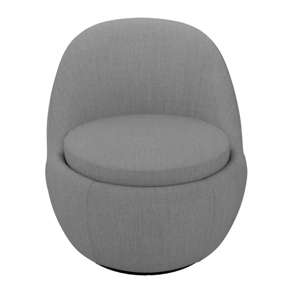 Kit 02 Poltronas Orgânicas Living Memphis Base Giratória Linho Cinza Escuro - Desk Design - 6