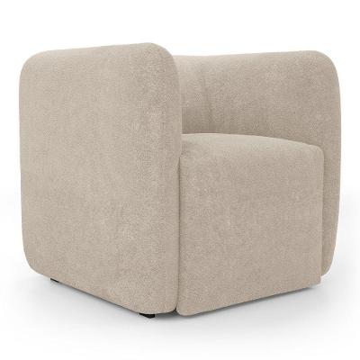 Poltrona Decorativa Living Maya Bouclé Bege - Desk Design