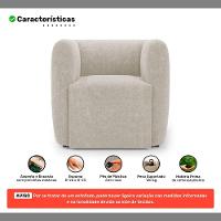 Poltrona Decorativa Living Maya Bouclé Bege - Desk Design - 3